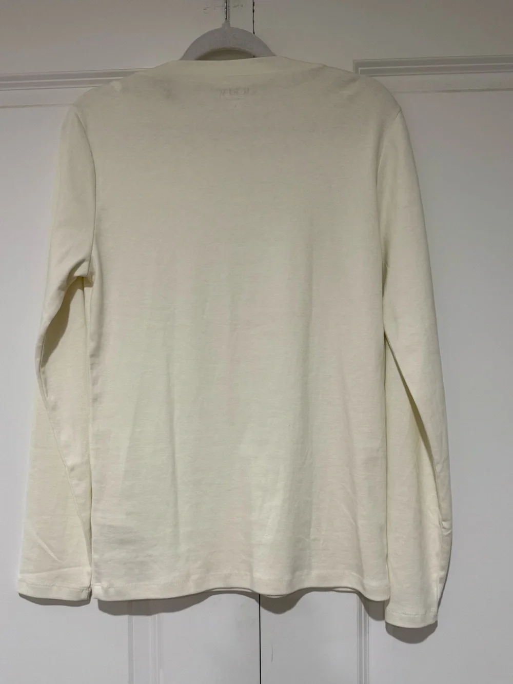 NWT J. Crew Ivory Button-Shoulder The Perfect Tee Top 💯% Cotton
